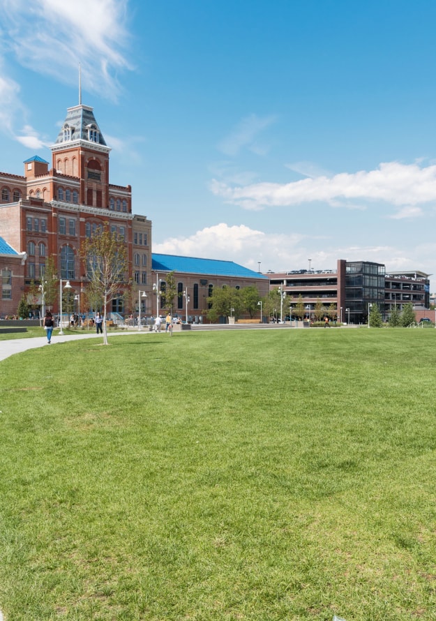 A wide view of the quad