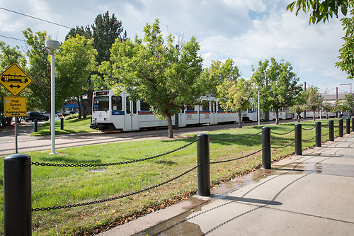 ID Station - Train alongside tree-lined path